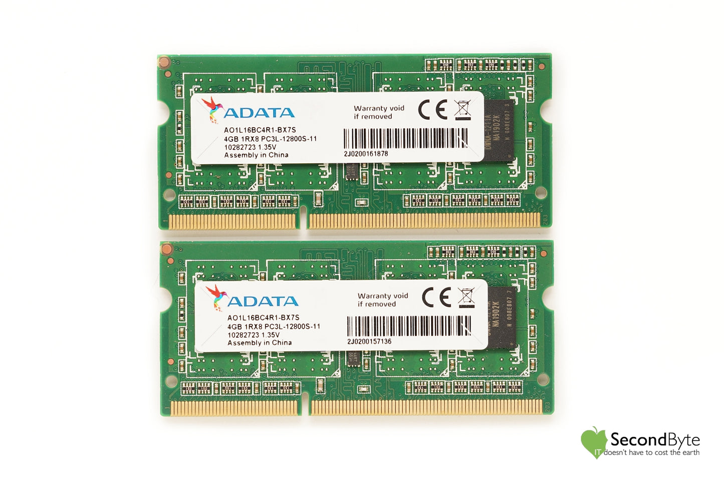 ADATA 8GB (2 X 4GB) PC3L-12800S Laptop Memory RAM AO1L16BC4R1-BX7S