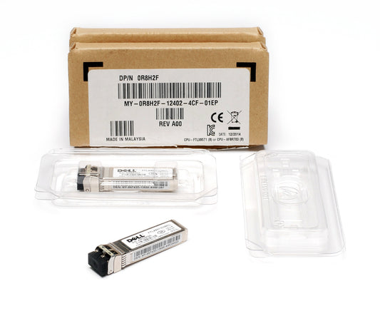 2x Dell 10Gb/s 10GBase-SR Multi-Mode Fibre 850nm 300m Duplex LC SFP+ Transceiver 0R8H2F