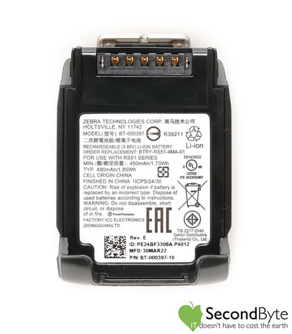 Zebra RS5100 POWERPRECISION LITHIUM BATTERY 480MAH - BTRY-RS51-4MA-01