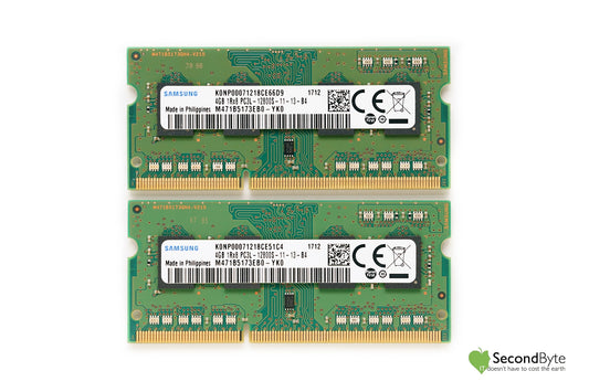 Samsung 8GB (2 X 4GB) PC3L-12800S Laptop Memory RAM M471B5173EB0-YK0 RAM