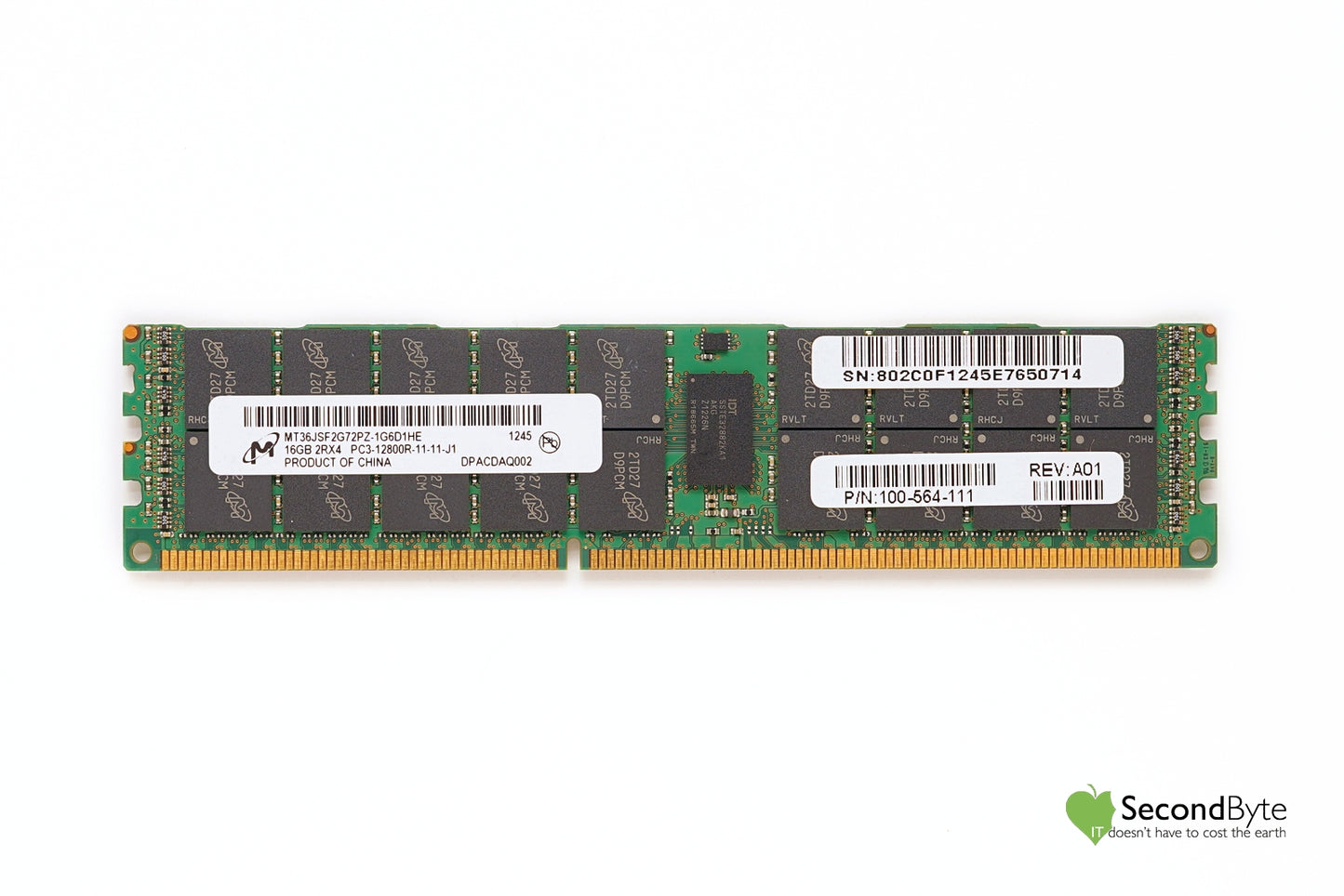 Micron 16GB PC3-12800R Server Memory MT36JSF2G72PZ-1G6D1HE 100-564-111