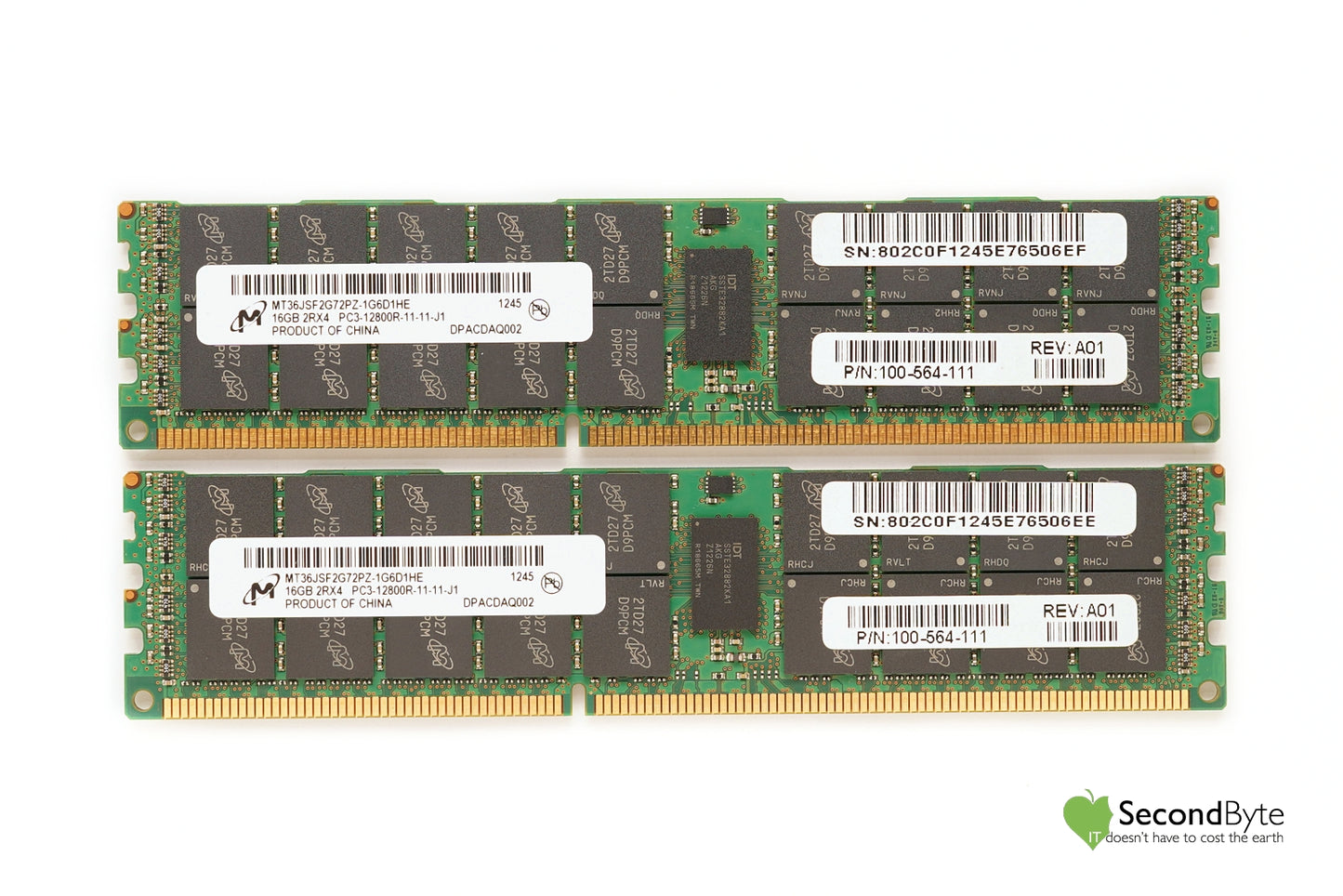 Micron 32GB (2 x 16GB) PC3-12800R Server Memory MT36JSF2G72PZ-1G6D1HE