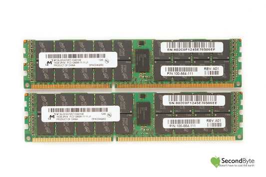 Micron 32GB (2 x 16GB) PC3-12800R Server Memory MT36JSF2G72PZ-1G6D1HE