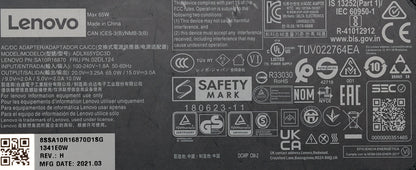 Genuine Lenovo 65W USB-C AC Adapter SA10R16870 02DL124 ADLX65YDC3D