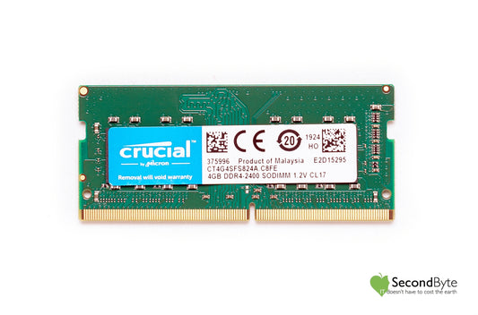 Crucial 4GB DDR4-2400MHz SODIMM Laptop Memory CT4G4SFS824A