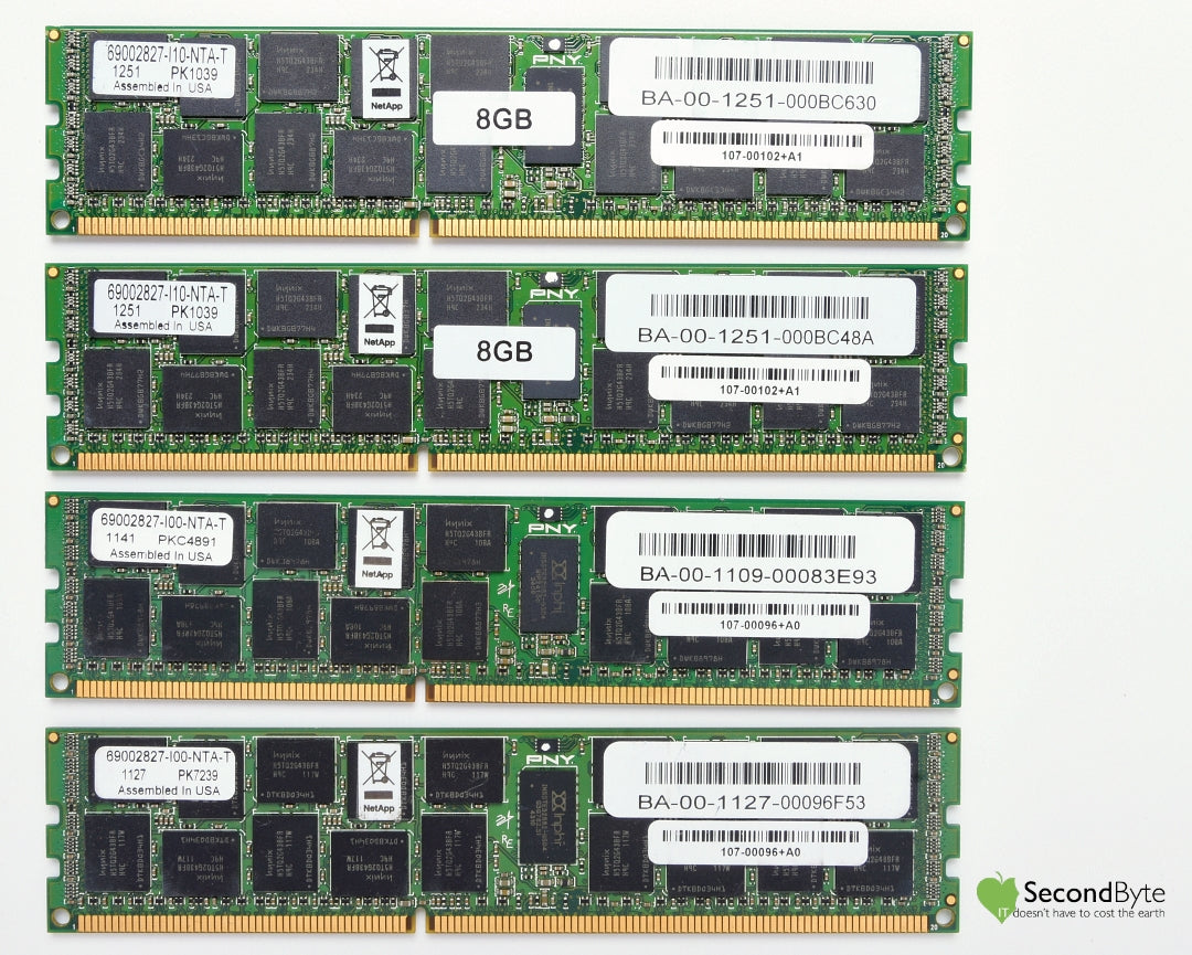 NetAPP X3205-R6 32GB (4 X 8GB) DIMM V6280 SA620 FAS6280 Memory 107-00096+A0