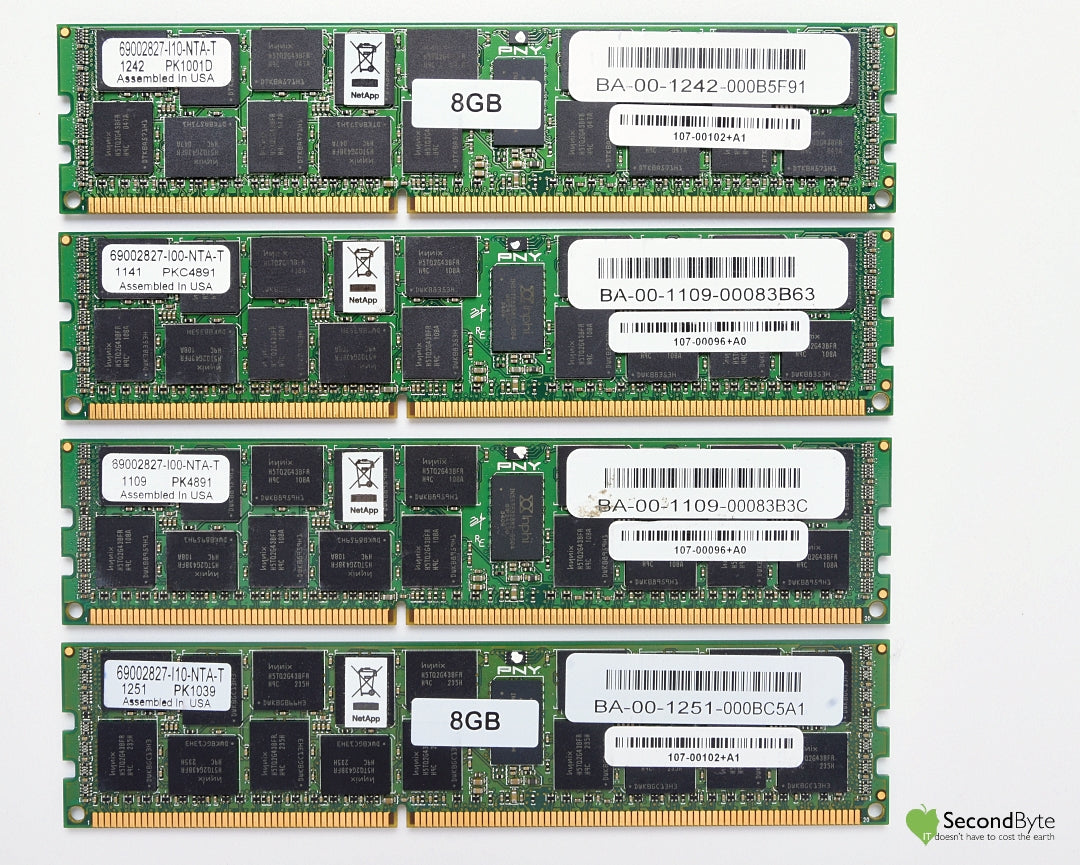 NetApp 32GB (4 X 8GB)2Rx8 ECC REG RAM 107-00102+A1 FAS62X0