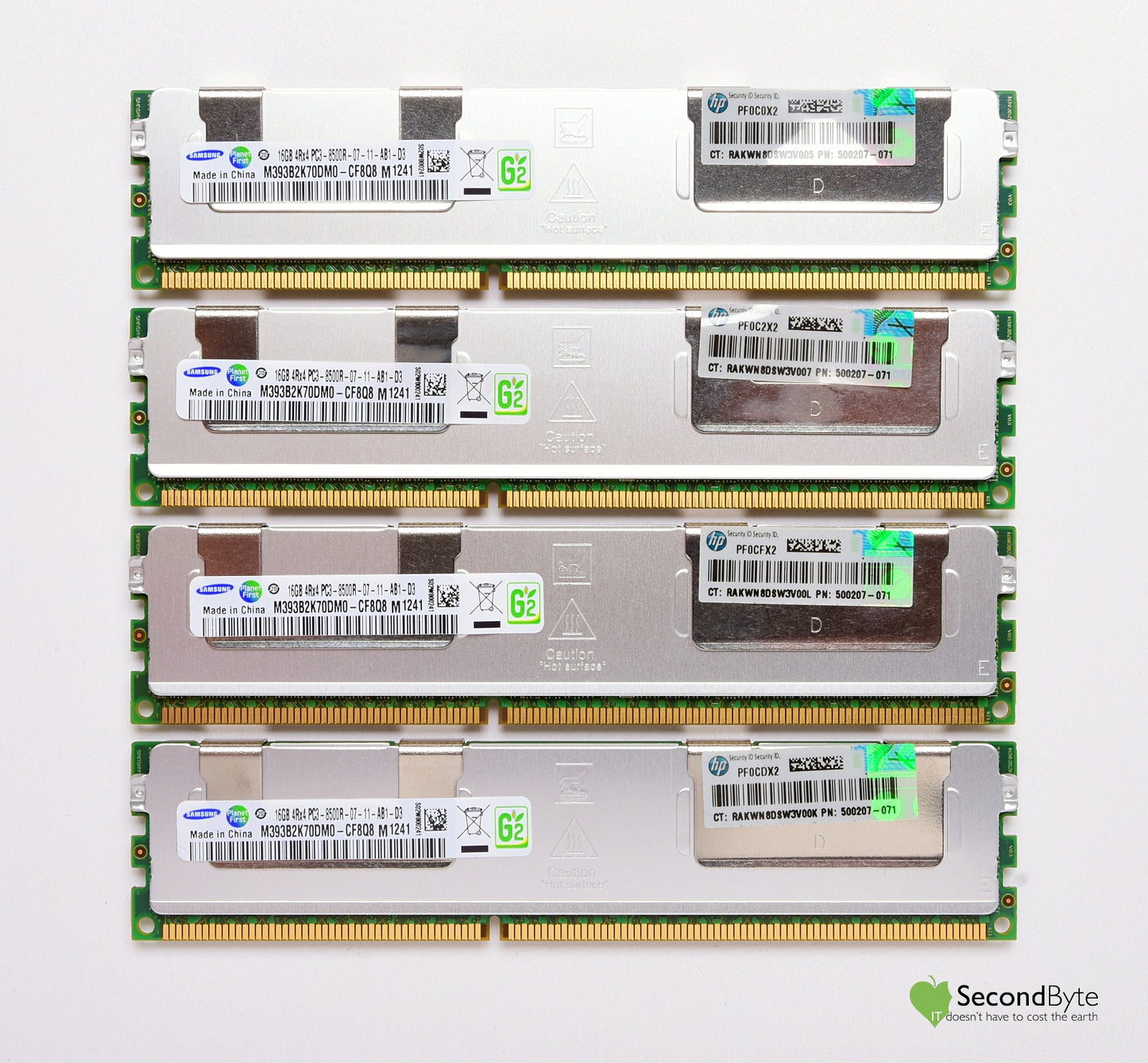 HP Samsung 64GB (4 x 16GB) PC3-8500R ECC Reg Server RAM Memory 500207-071