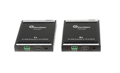CleanDigital TPU4120 4K HDMI Extender w/IR & RS232 Transmitter & Receiver Kit