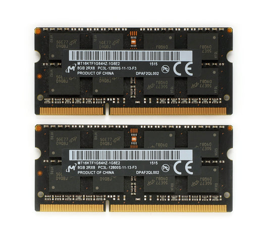 Apple Micron 16GB (2x 8GB) DDR3 PC3L-12800S Sodimm Mac Laptop RAM MT16KTF1G64HZ-