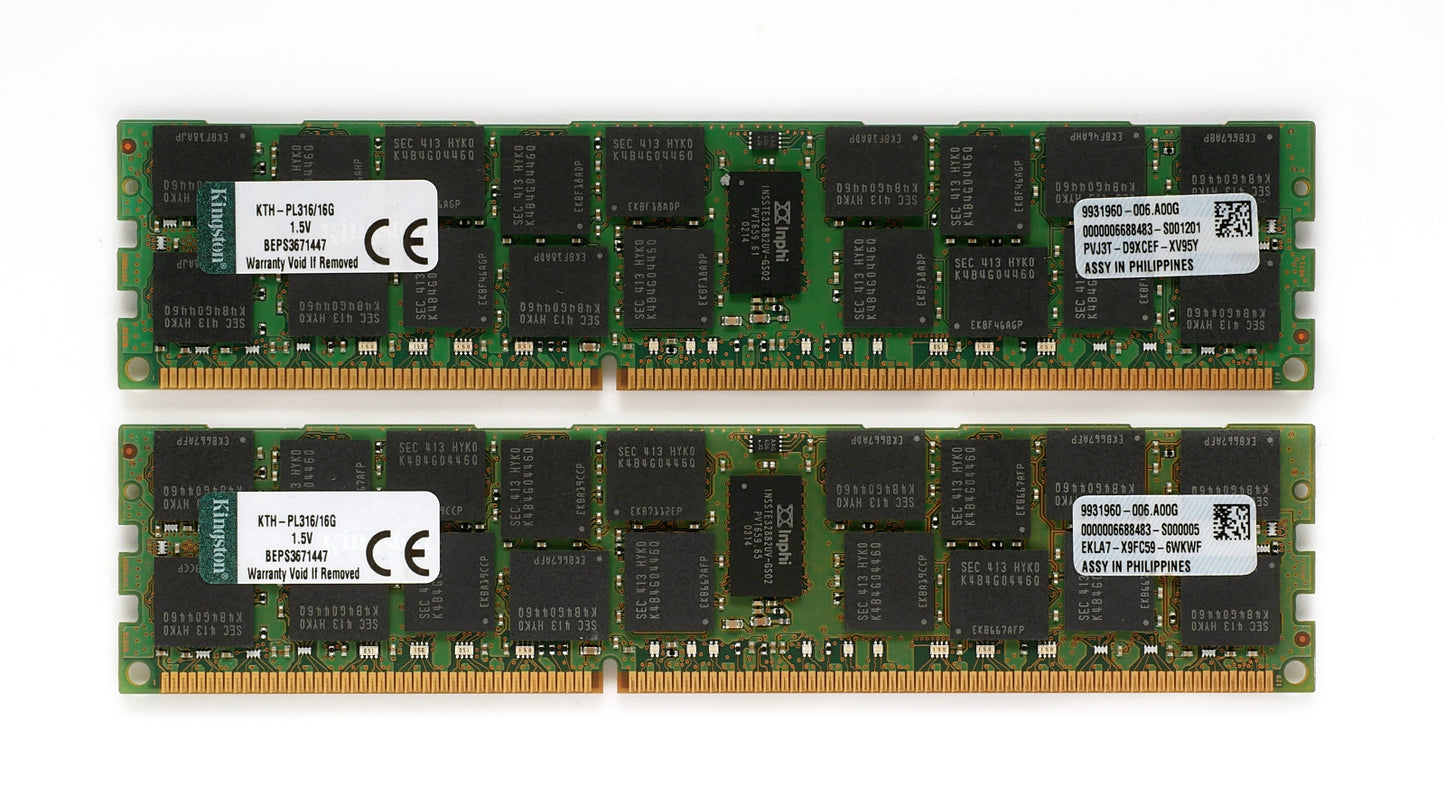 Samsung 16GB (2X 8GB) 2Rx4 PC3L-12800R Server Memory M393B1K70QB0-YK0