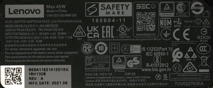 Genuine Lenovo 45W USB-C 20V 2.25A AC Adapter ADLX45YDC3D 5A11E21016 SA11E21012